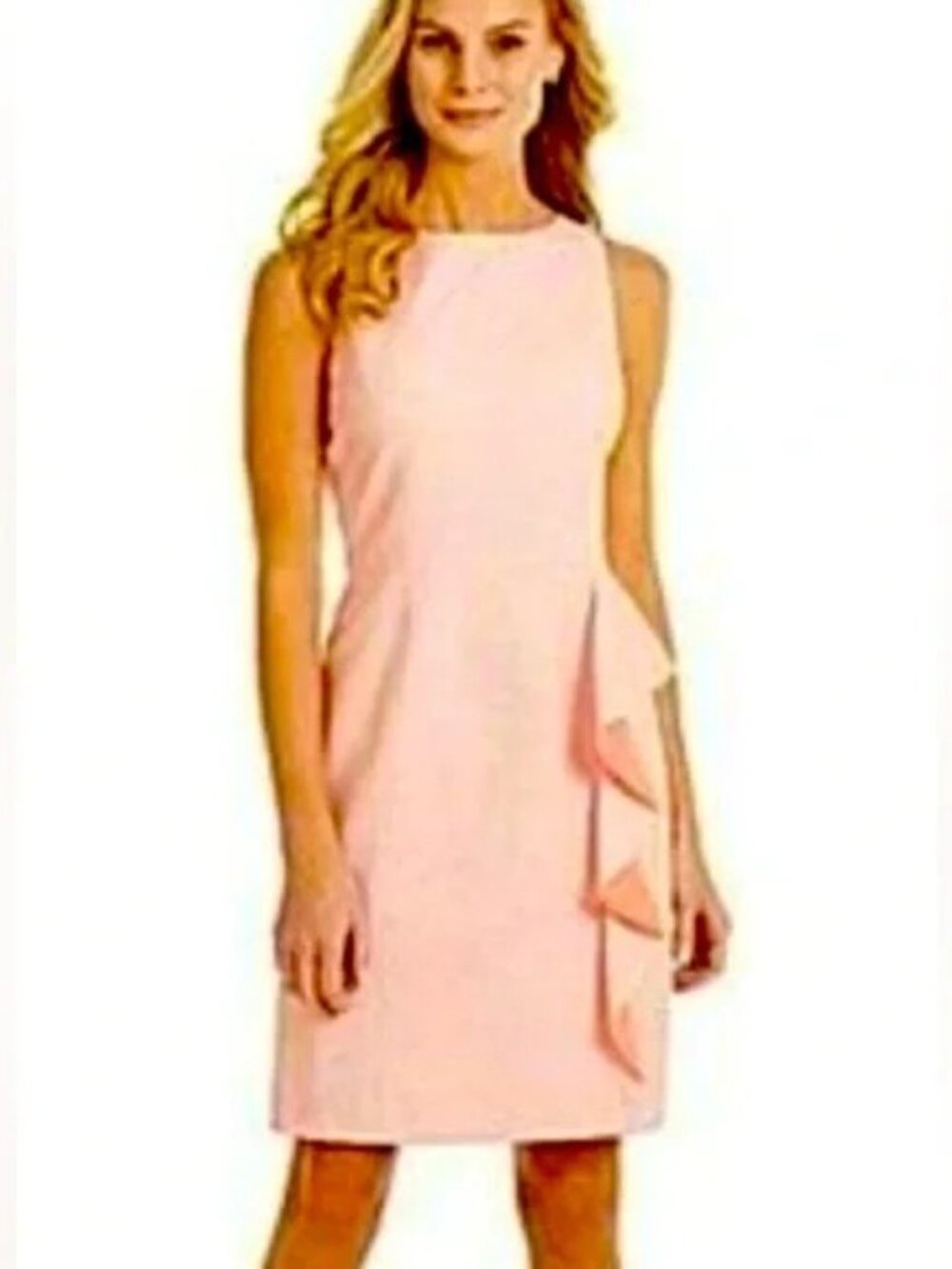 Antonio Melani Celina Dress Size 6 Peach Tank dress ruffle front - Picture 1 of 7